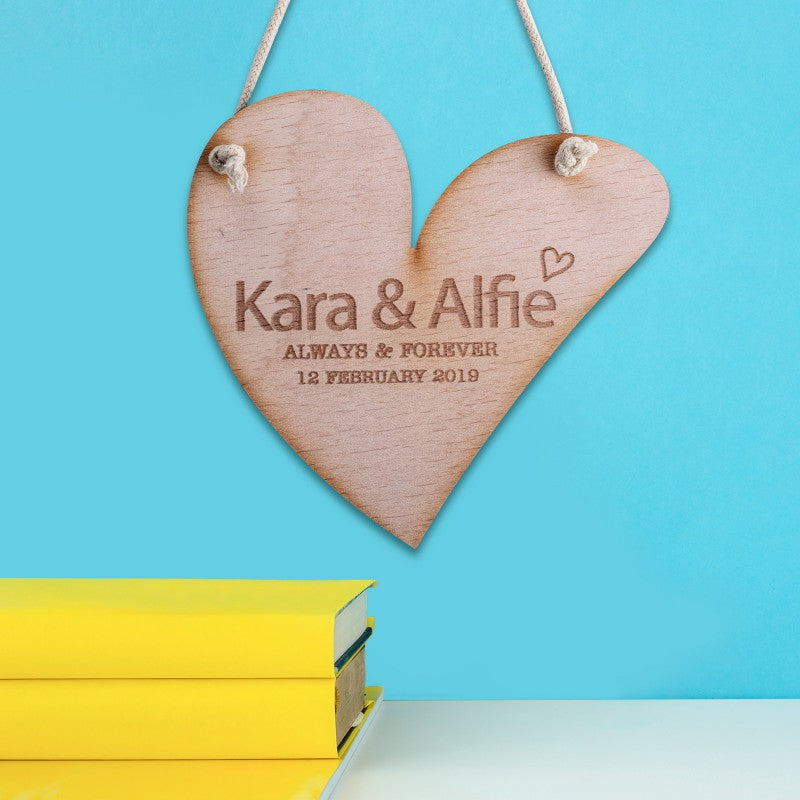 Personalised Wooden Door Sign - Reel Heart