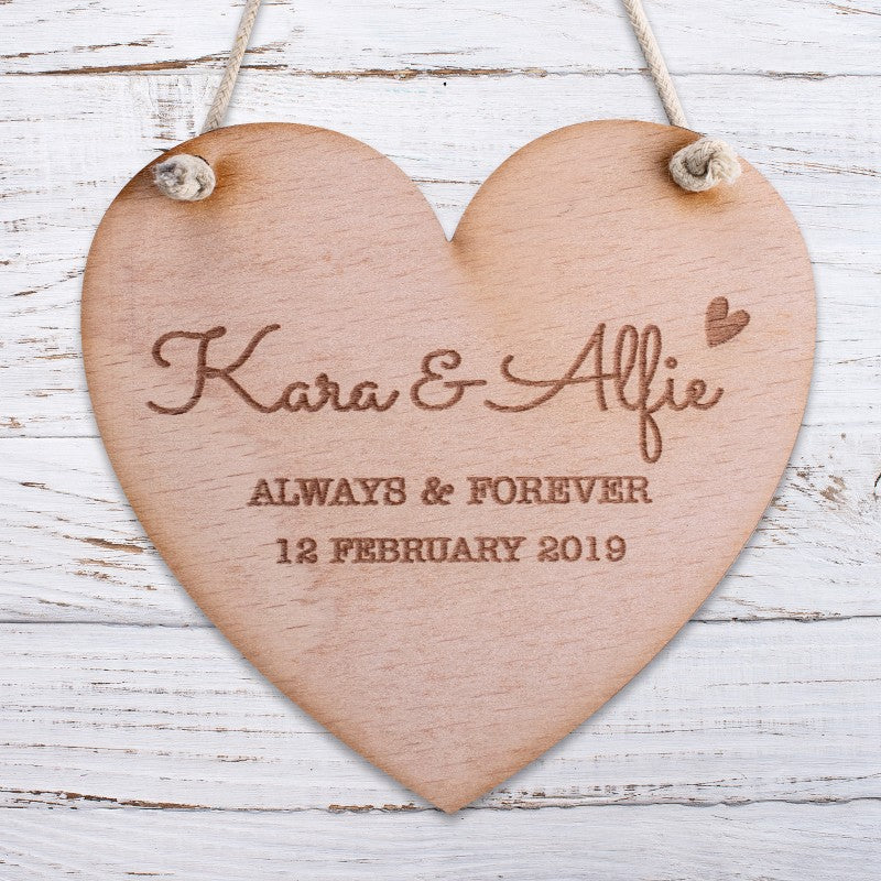 Personalised Wooden Door Sign - Forever & Always