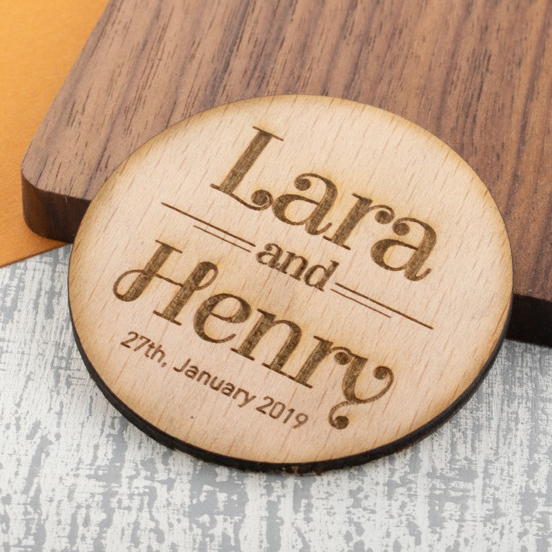 Personalised Wooden Fridge Magnet - These Two