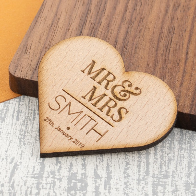 Personalised Wooden Fridge Magnet - X & Y