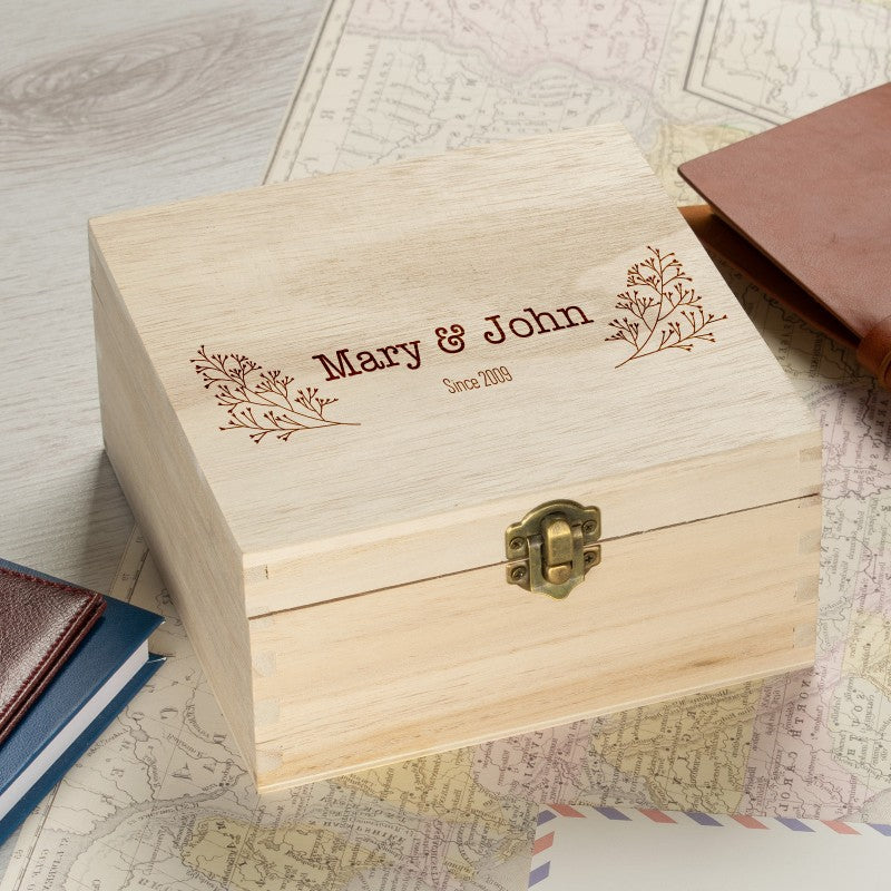 Personalised Wooden Box -  Cloudy