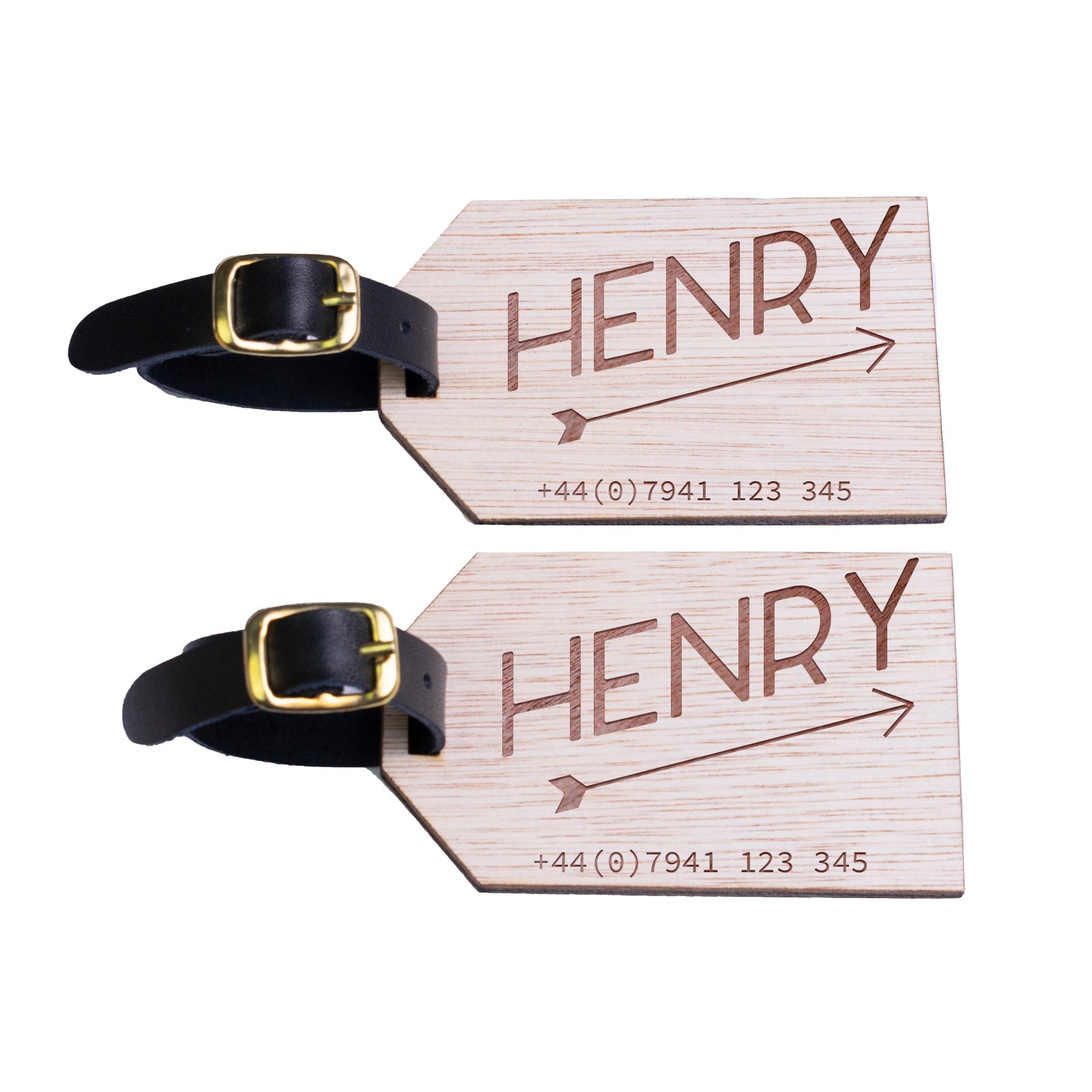 Personalised Wooden Luggage Tag - WLT-124