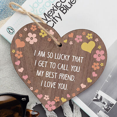 Thank You Best FRIEND Gifts Wood Heart Christmas Friendship Gift Birthday Plaque