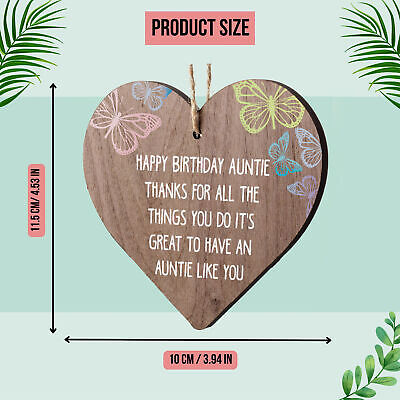 Auntie Gifts For Birthday Shabby Chic Wood Heart Best FRIEND Keepsake Thank You