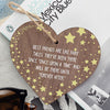 Best Friend Friendship Plaque Wooden Heart Thank You Christmas Birthday Gifts