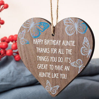 Auntie Gifts For Birthday Shabby Chic Wood Heart Best FRIEND Keepsake Thank You