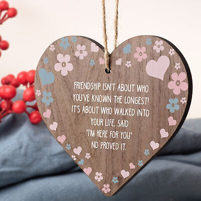 Friendship Plaque Engraved Hanging Heart Gift For Best Friend Birthday Thank You