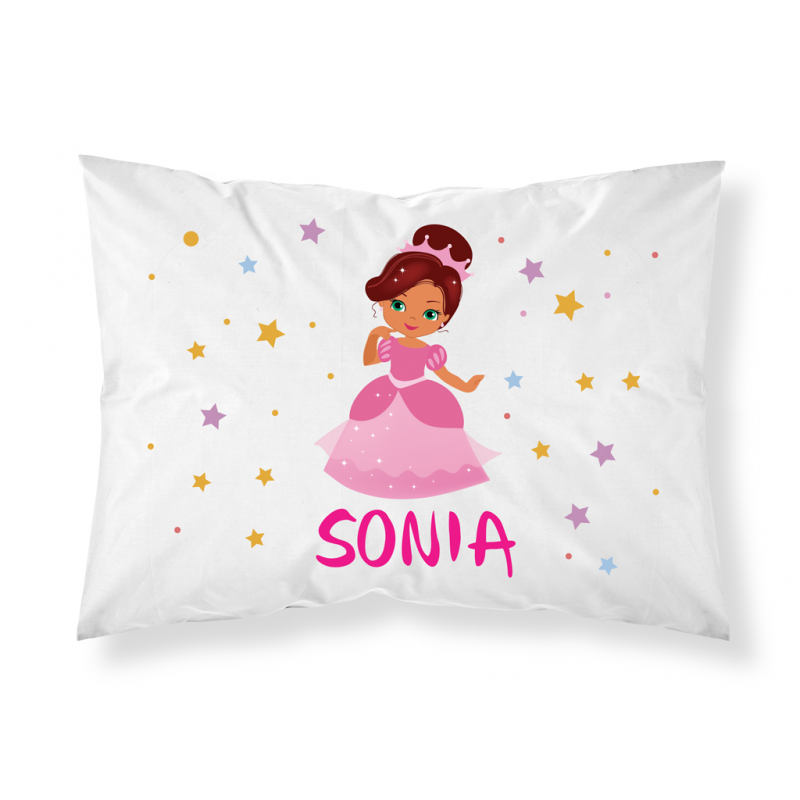 Personalised Princess Pillowcase - Pink & Stars