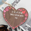 Smiles Begin With You Shabby Chic Wooden Hanging Heart Best Friend Sign Gifts