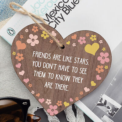 Friendship Gift Heart Engraved Plaque Best Friend Sister Birthday Thank You