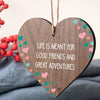 Handmade Best Friend Friendship Sign Plaque Chic Wood Heart Thank You Love Gift