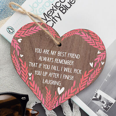 Best Friend Novelty Wooden Heart Sign Christmas Gift For Friend Thank You Gifts