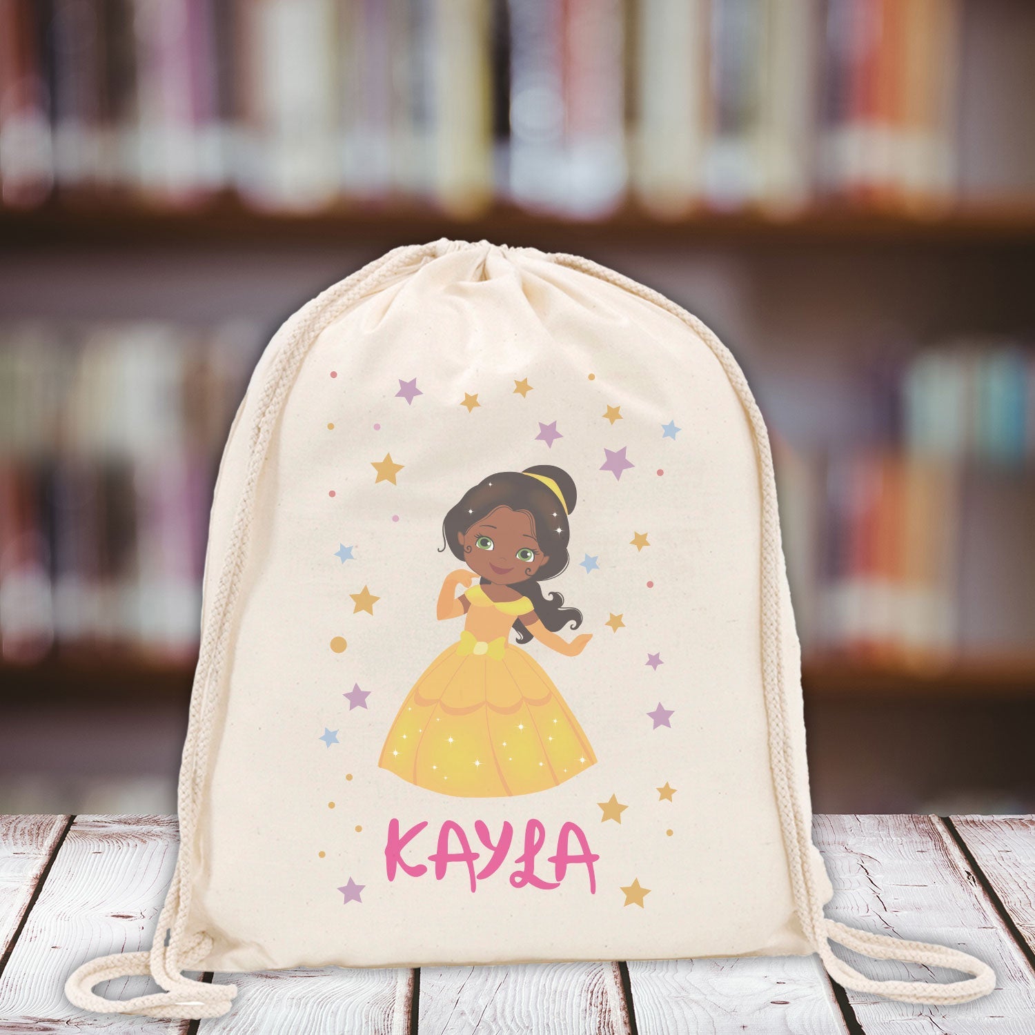 Personalised Kids Gym Bag - Yellow Princess