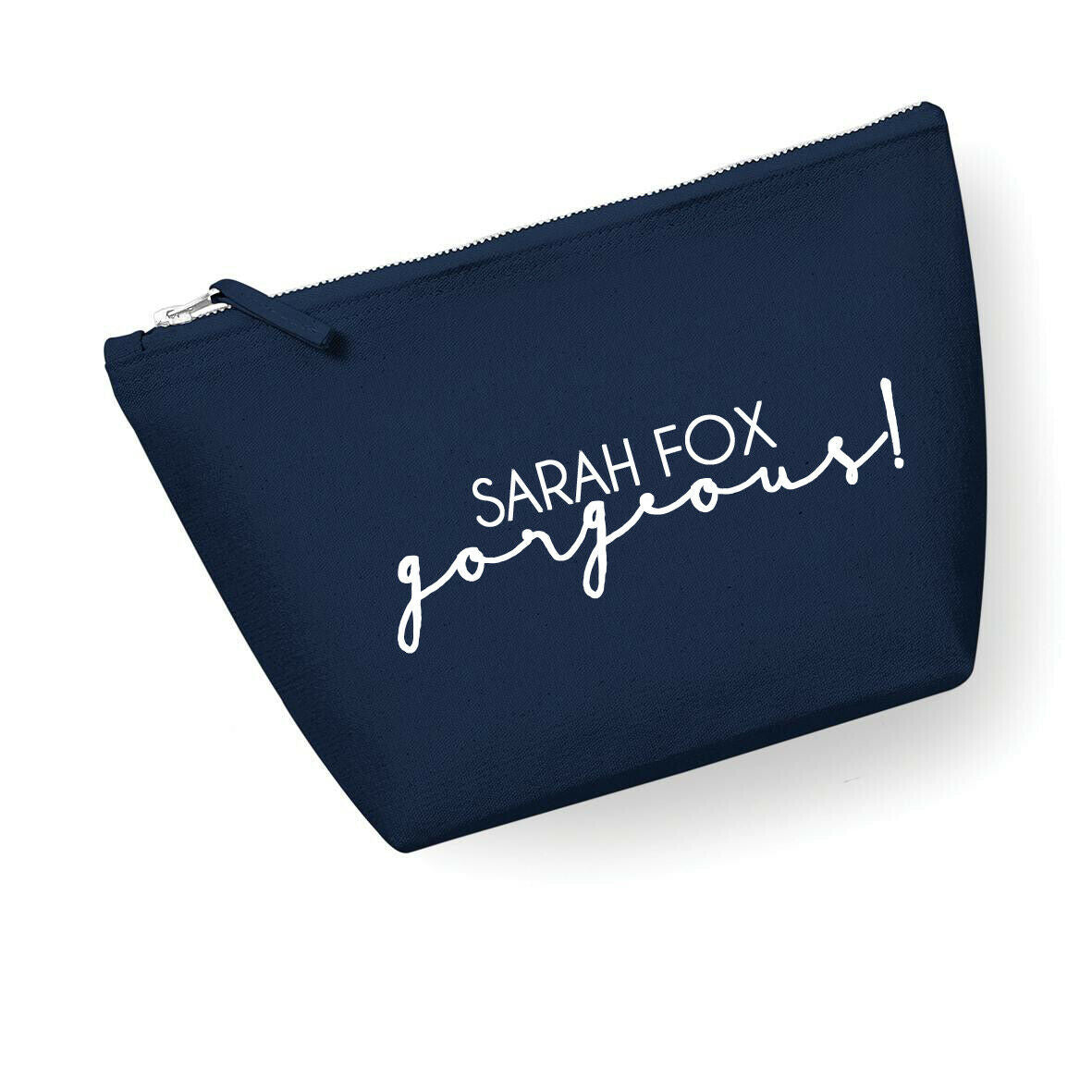 Personalised Canvas Makeup Bag - Perfect Gift   - White Cursive