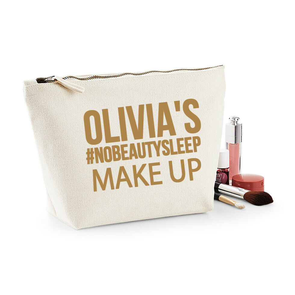 Personalised Canvas Makeup Bag - #NOBEAUTYSLEEP