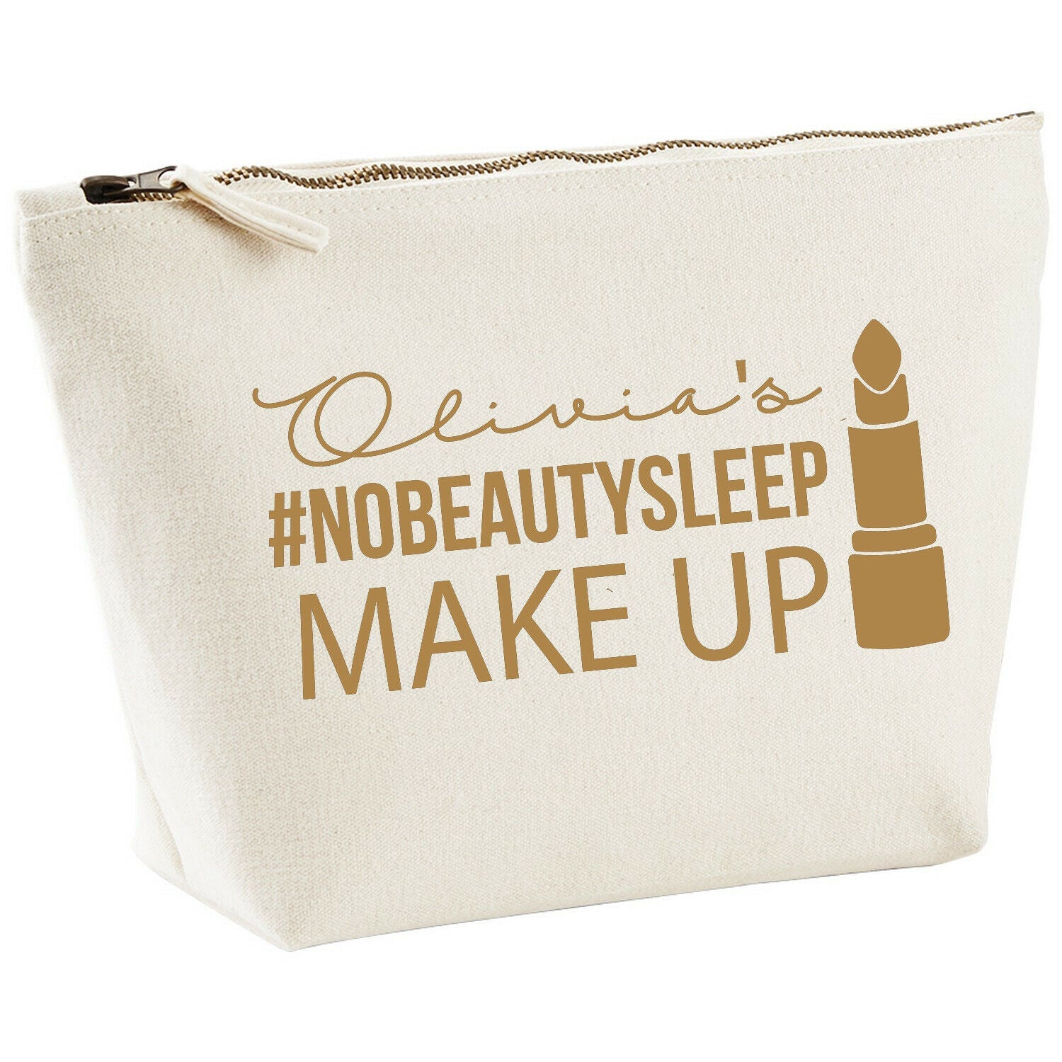 Personalised Canvas Makeup Bag - Lipstick