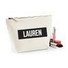 Personalised Canvas Makeup Bag - Perfect Gift  - White on Black