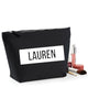 Personalised Canvas Makeup Bag - Perfect Gift  - White on Black