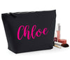 Personalised Canvas Makeup Bag - Perfect Gift - Pink + Black