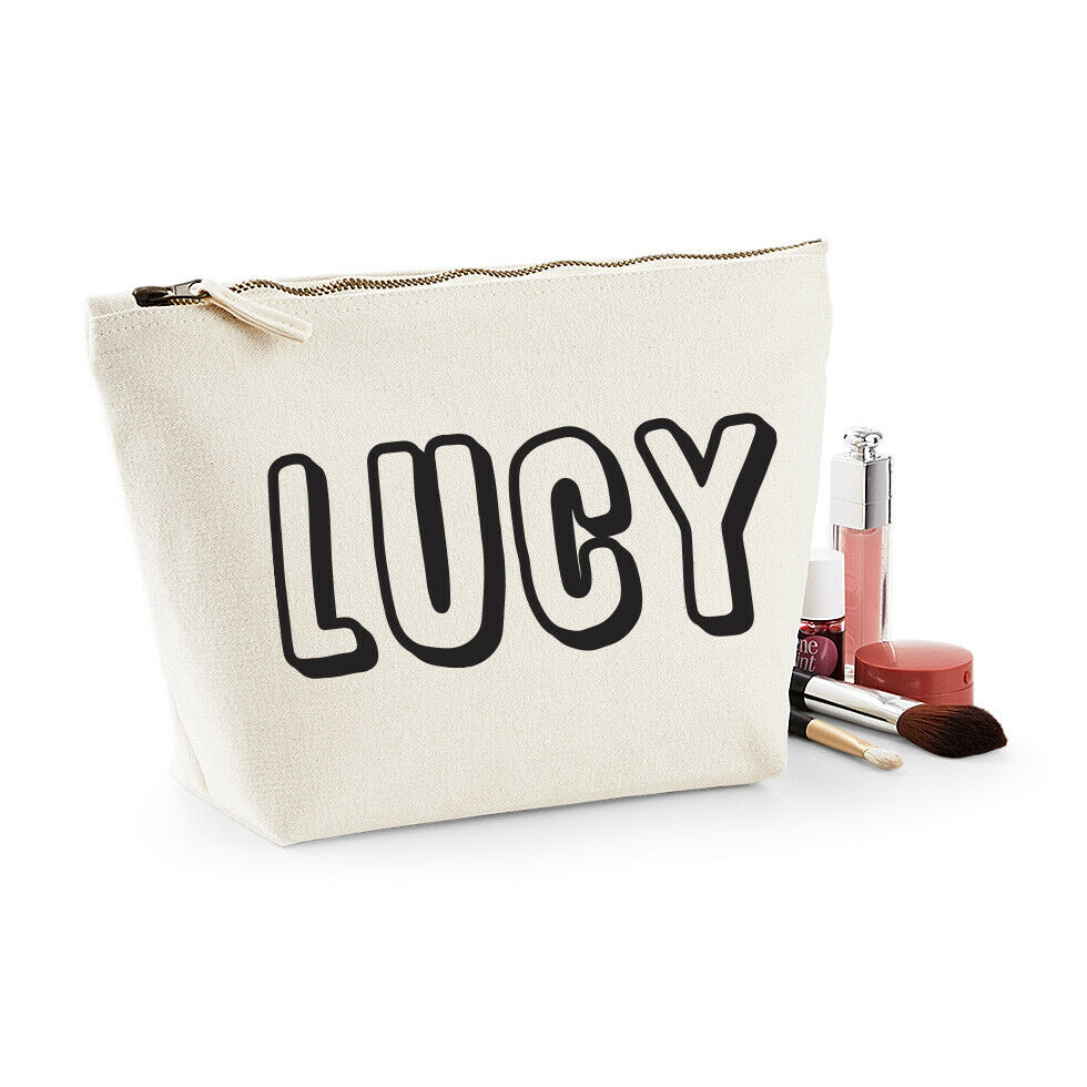 Personalised Canvas Makeup Bag - Perfect Gift - THICK TEXT