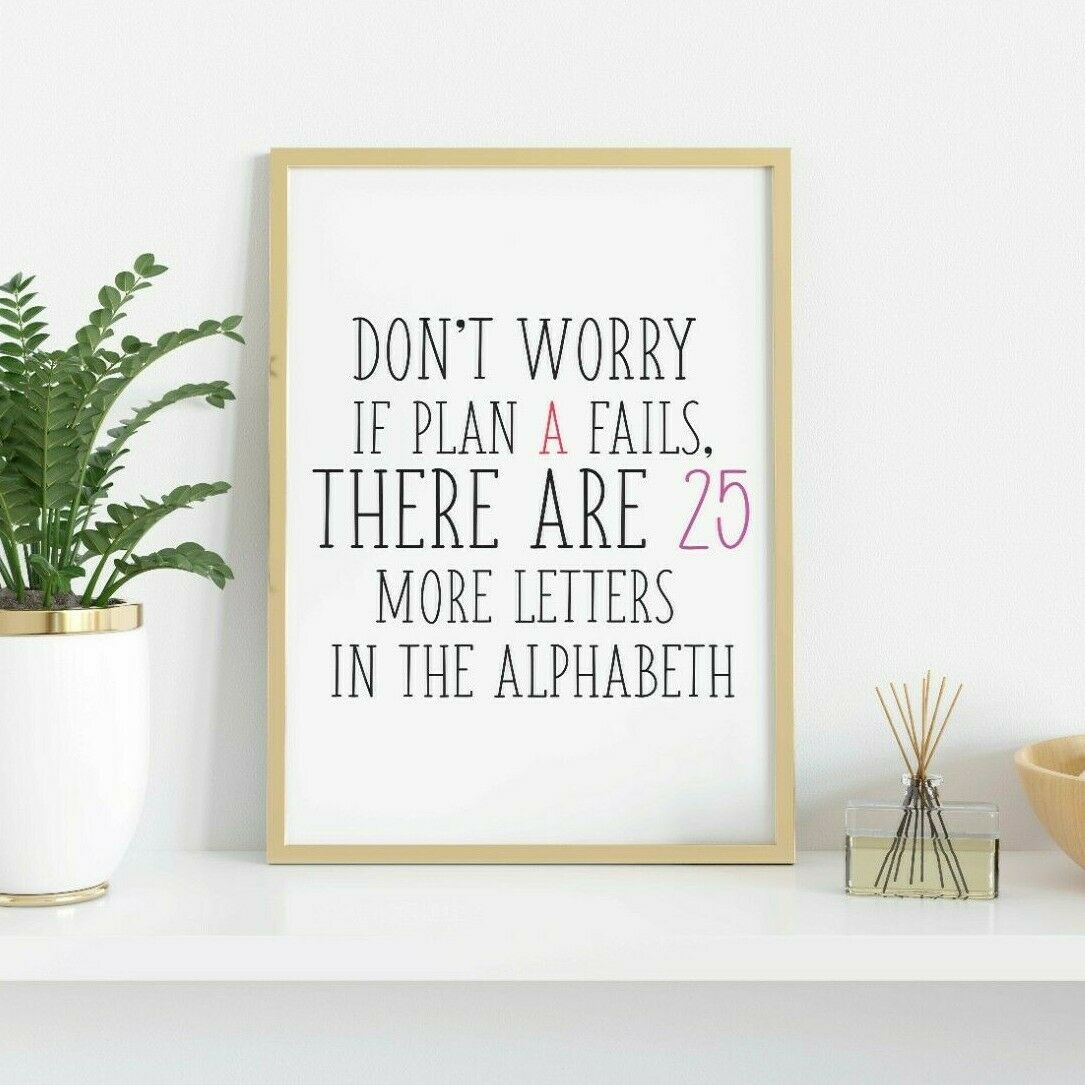 Motivational Posters Inspirational Prints Funny Quote Poster gift Wall Art Decor - Art