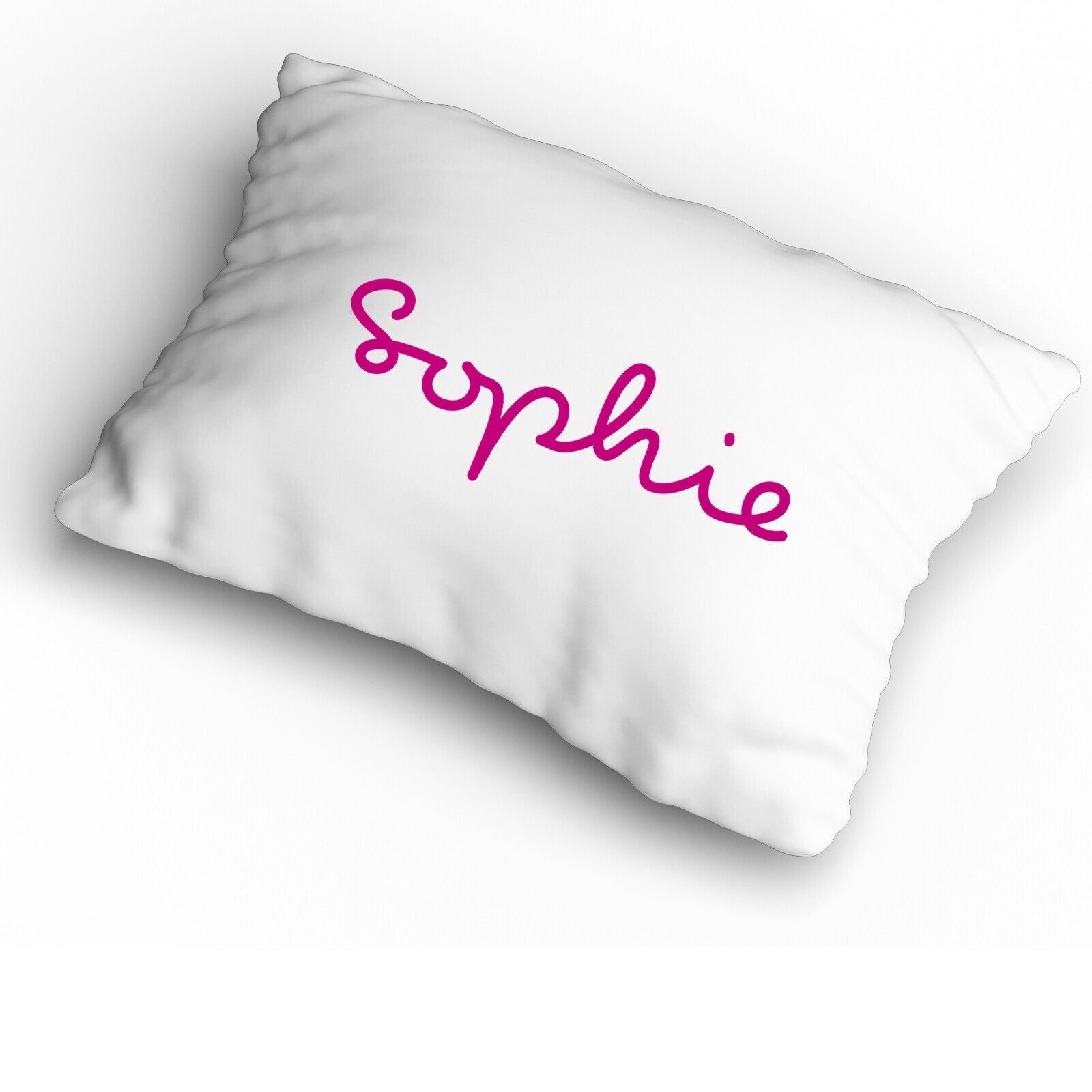 Personalised Name Cover Pillowcase Custom Gift Initials Pillow Case - Deep Pink