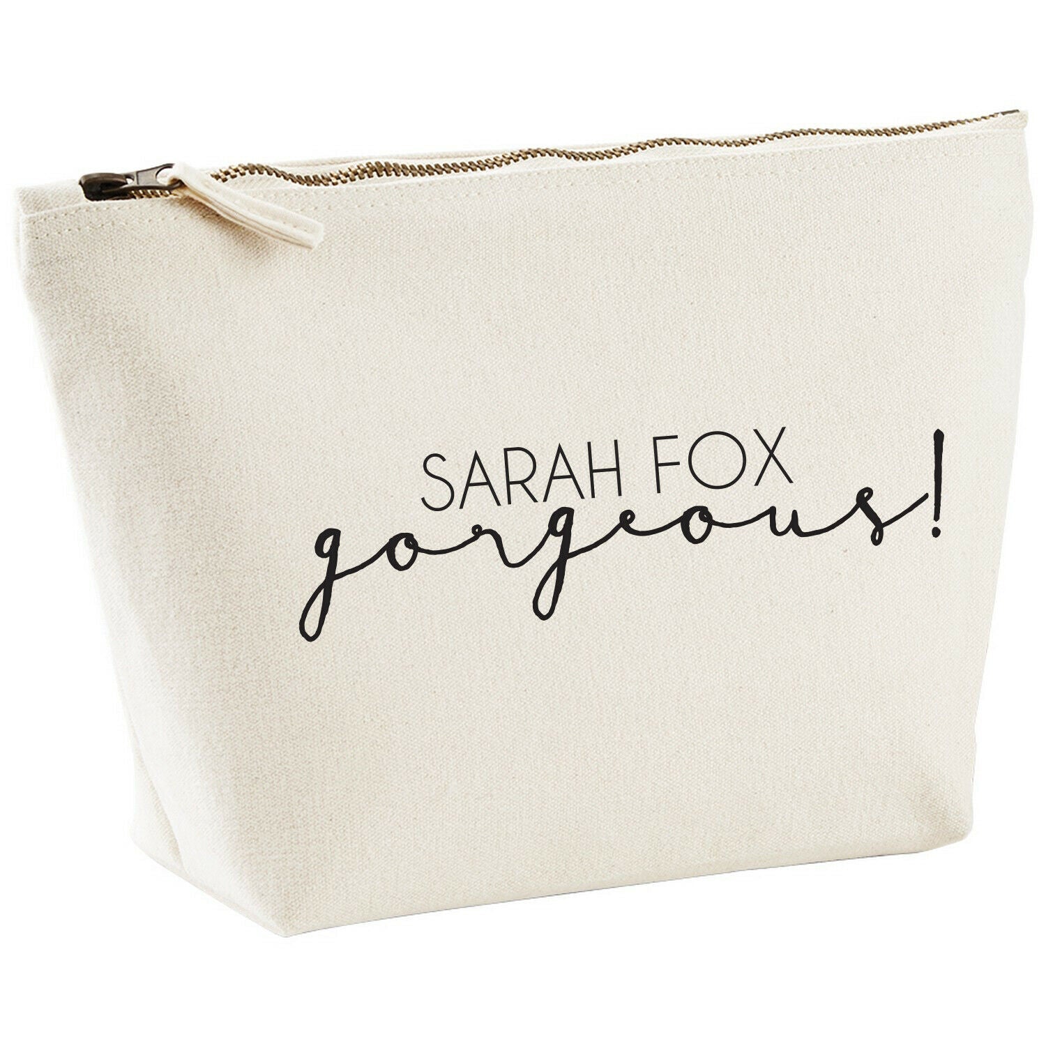 Personalised Canvas Makeup Bag - Perfect Gift   - White Cursive