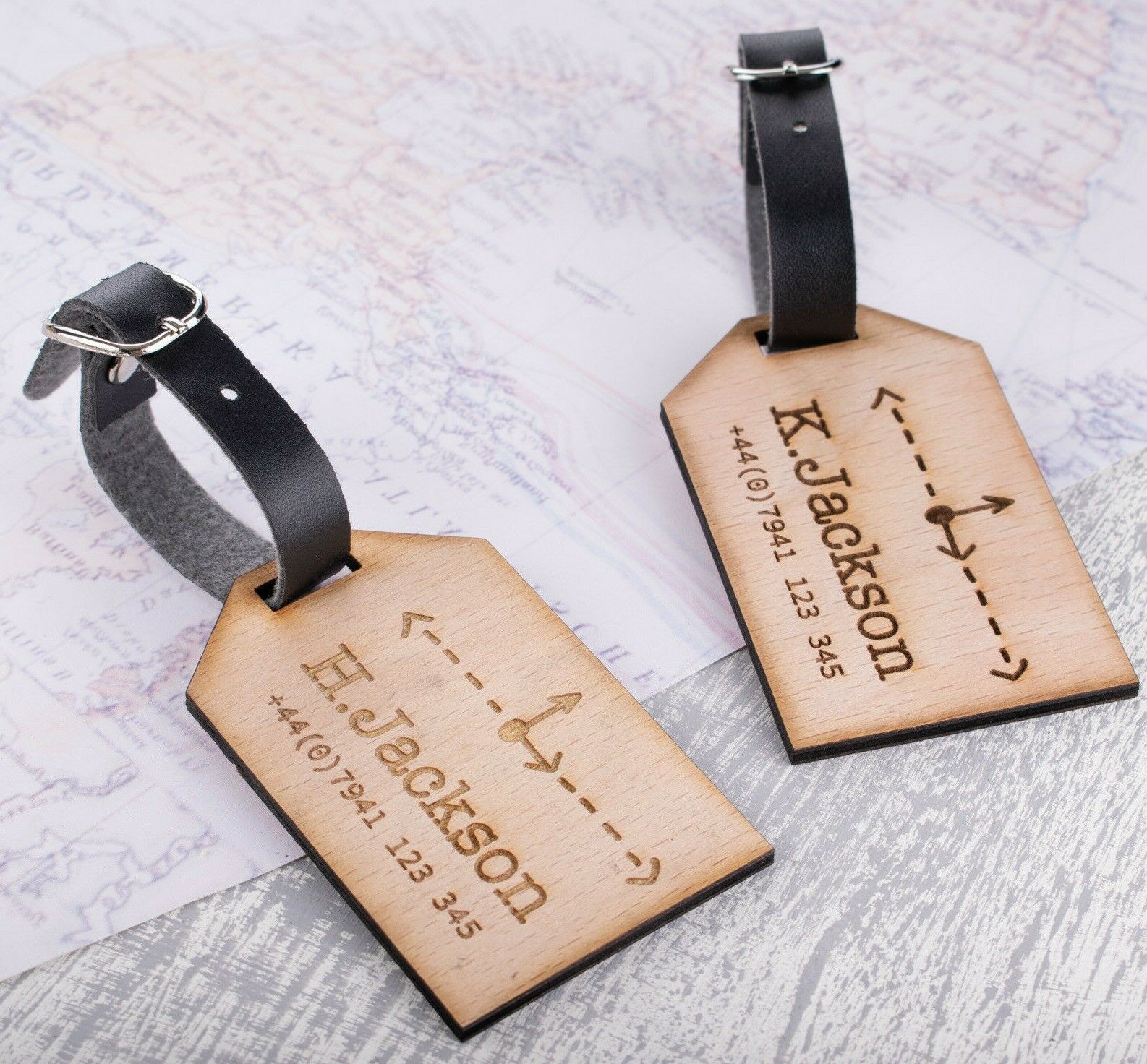 Personalised Wooden Luggage Tag - WLT-125